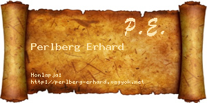 Perlberg Erhard névjegykártya